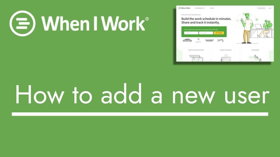 when i work-How to add a new user