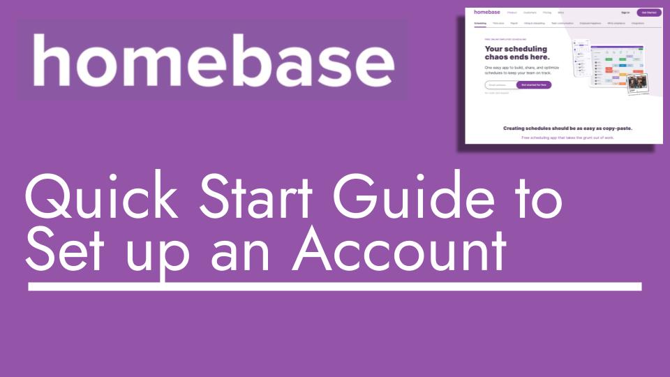 Homebase Quick Start Guide to Set up an Account - header image