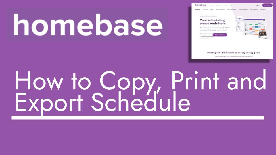 How to copy, print and export homebase schedule - header image