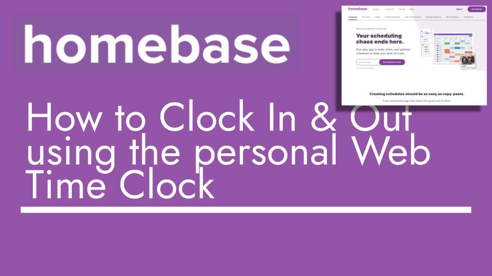 How to clock in out using the personal web time clock header image