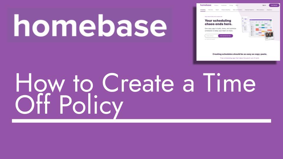 How to create a time off policy with homebase - header image