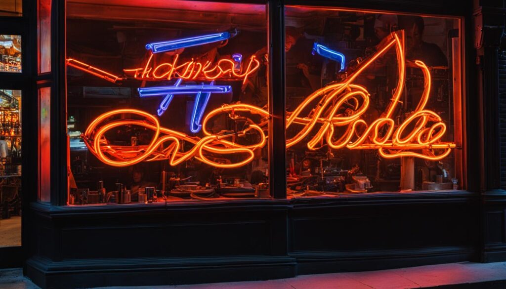 Production process for neon signs