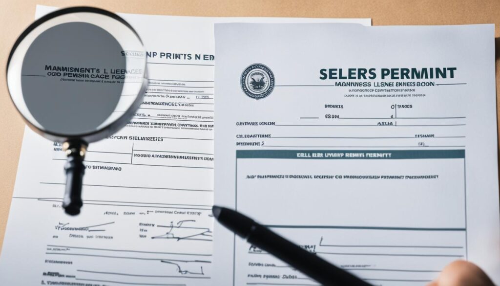 Seller’s permit information