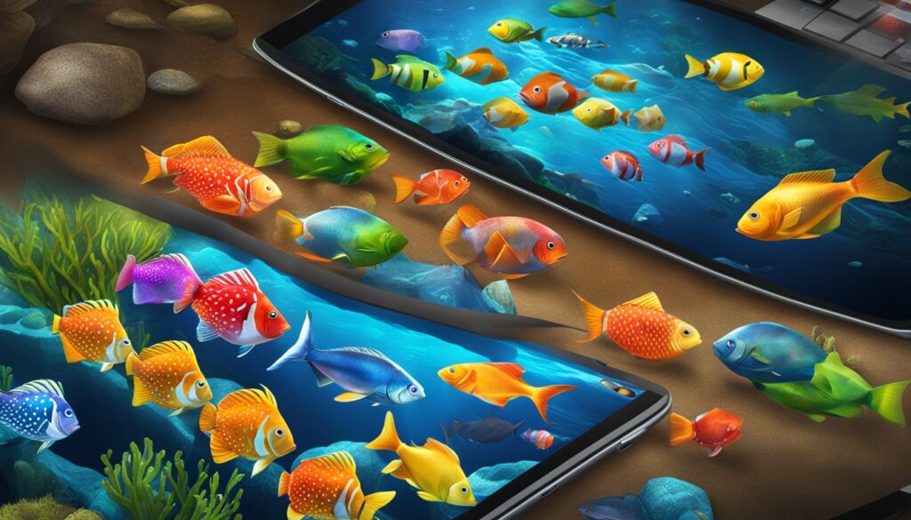 Online fish table game interface