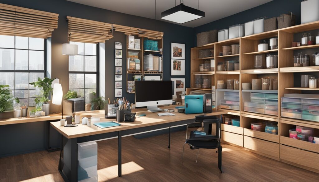 Tumbler business workspace setup